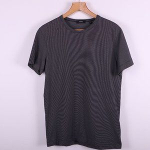 THEORY Crewneck Striped Navy Tee
